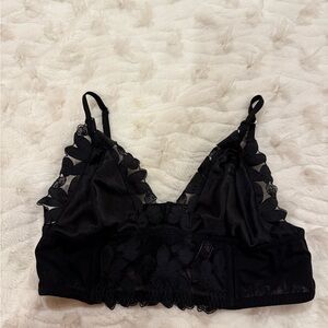 Victoria's Secret Black Floral Lace Bralette